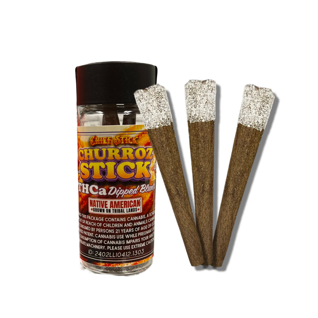 * IN TESTING! 3pk CHIEF STICK MINIS CHURROZ THCa DIPPED BLUNTS (3 BLUNTS | 1.80 GRAMS) SFN