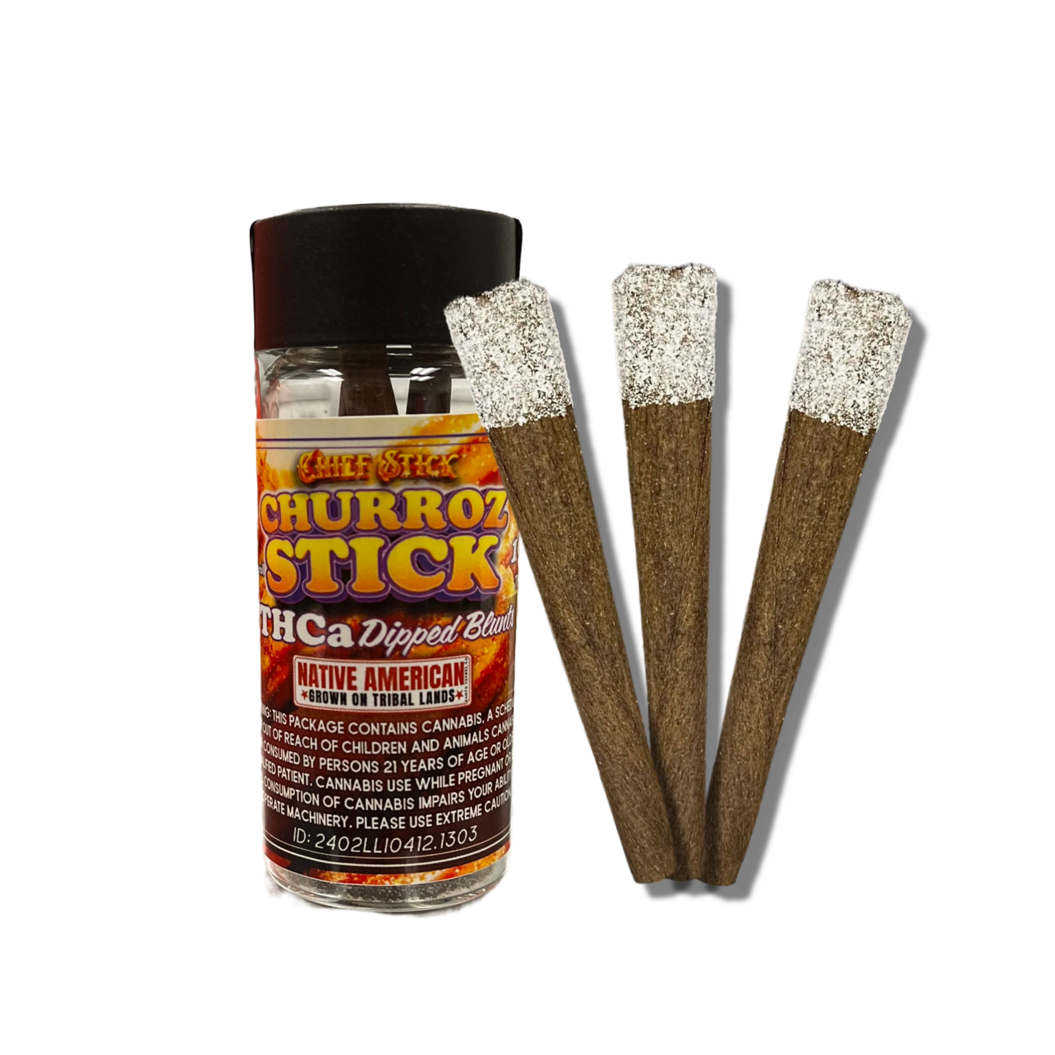 3pk CHIEF STICK MINIS CHURROZ THCa DIPPED BLUNTS (3 BLUNTS 1.80 GRAMS