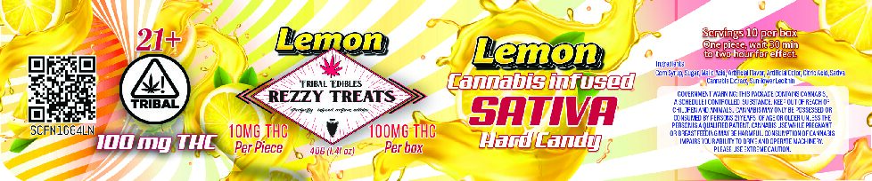 Rezzy Treats 100mg Hard Candy – Lemon (SATIVA)