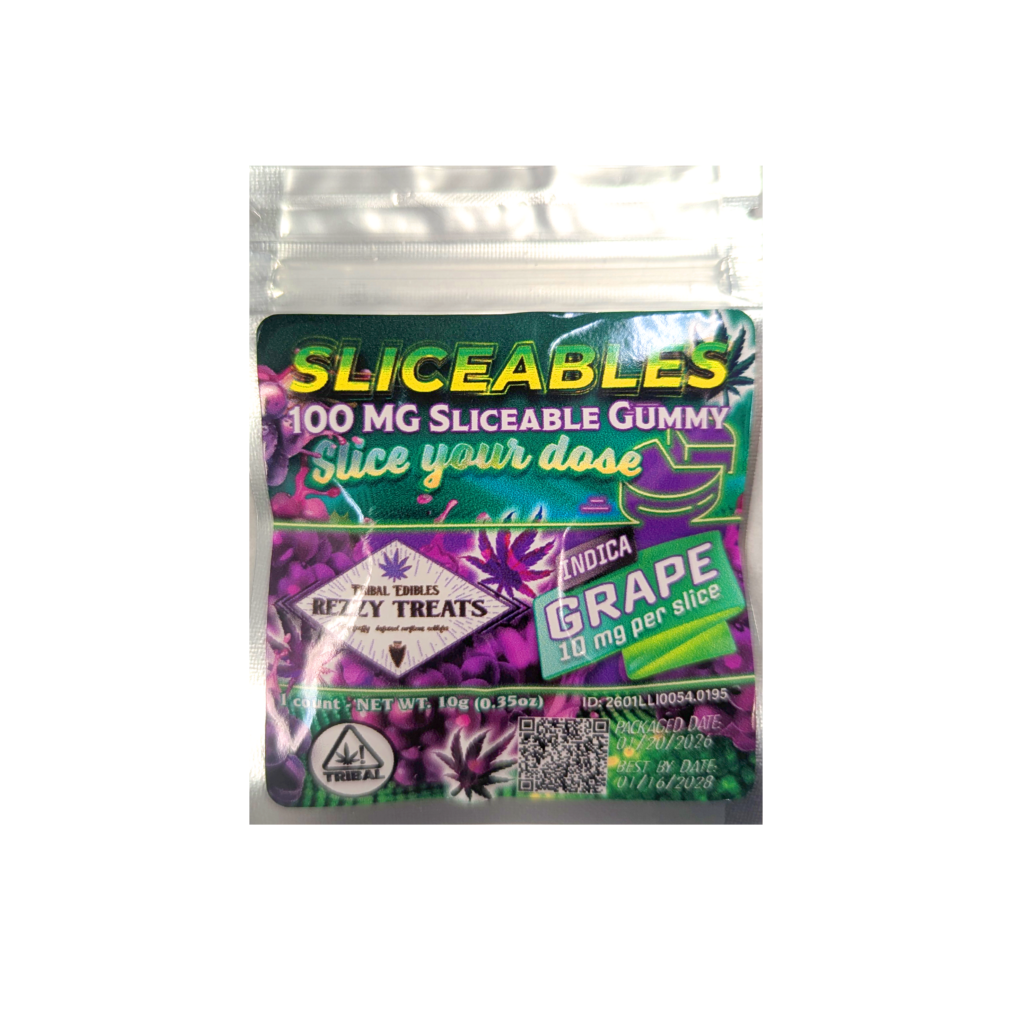 GRAPE SLICEABLE 100mg GUMMY SINGLE PACK (INDICA)