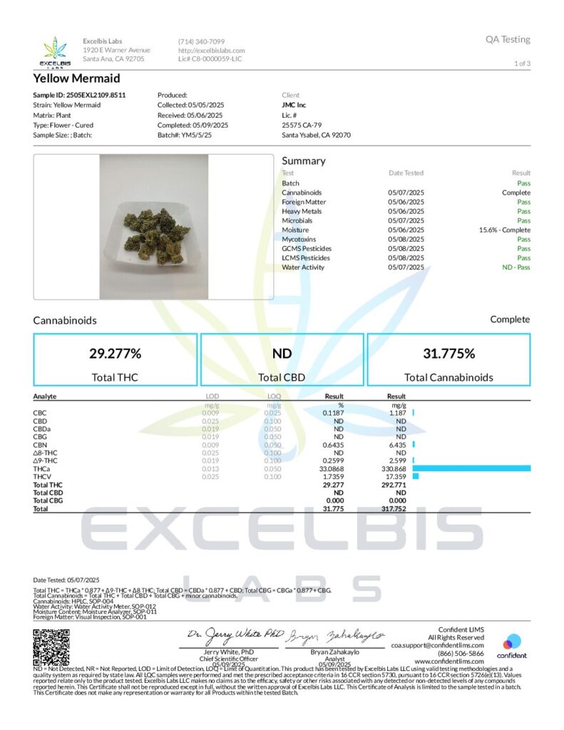 SOCAL PREPACKAGED INDOOR FLOWER – YELLOW MERMAID (HYBRID)
