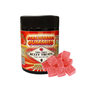 STRAWBERRY REZZY TREATS 100mg GUMMIES (SATIVA)