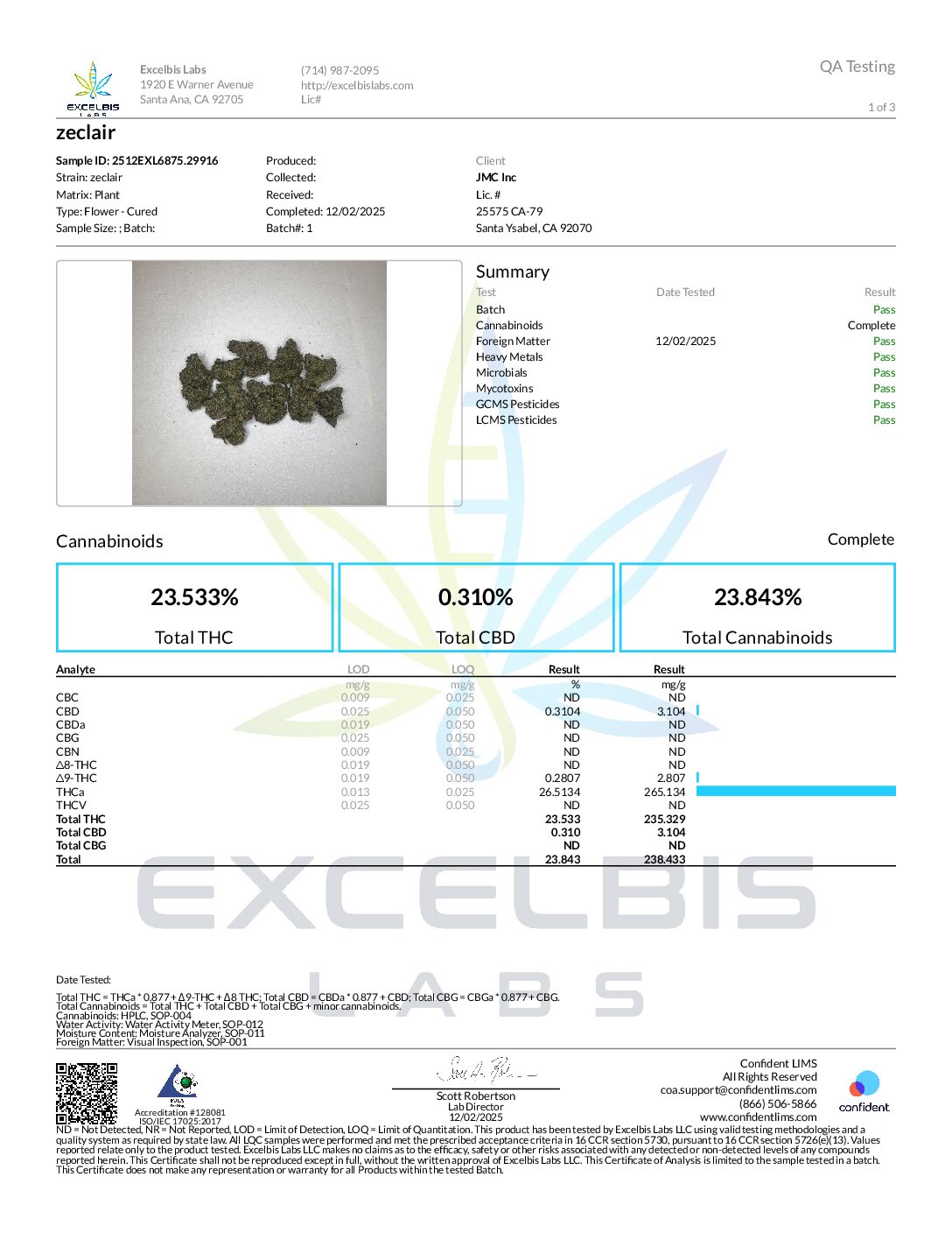 SFN TWO HALF GRAM PREROLLS- ZECLAIR (SATIVA)