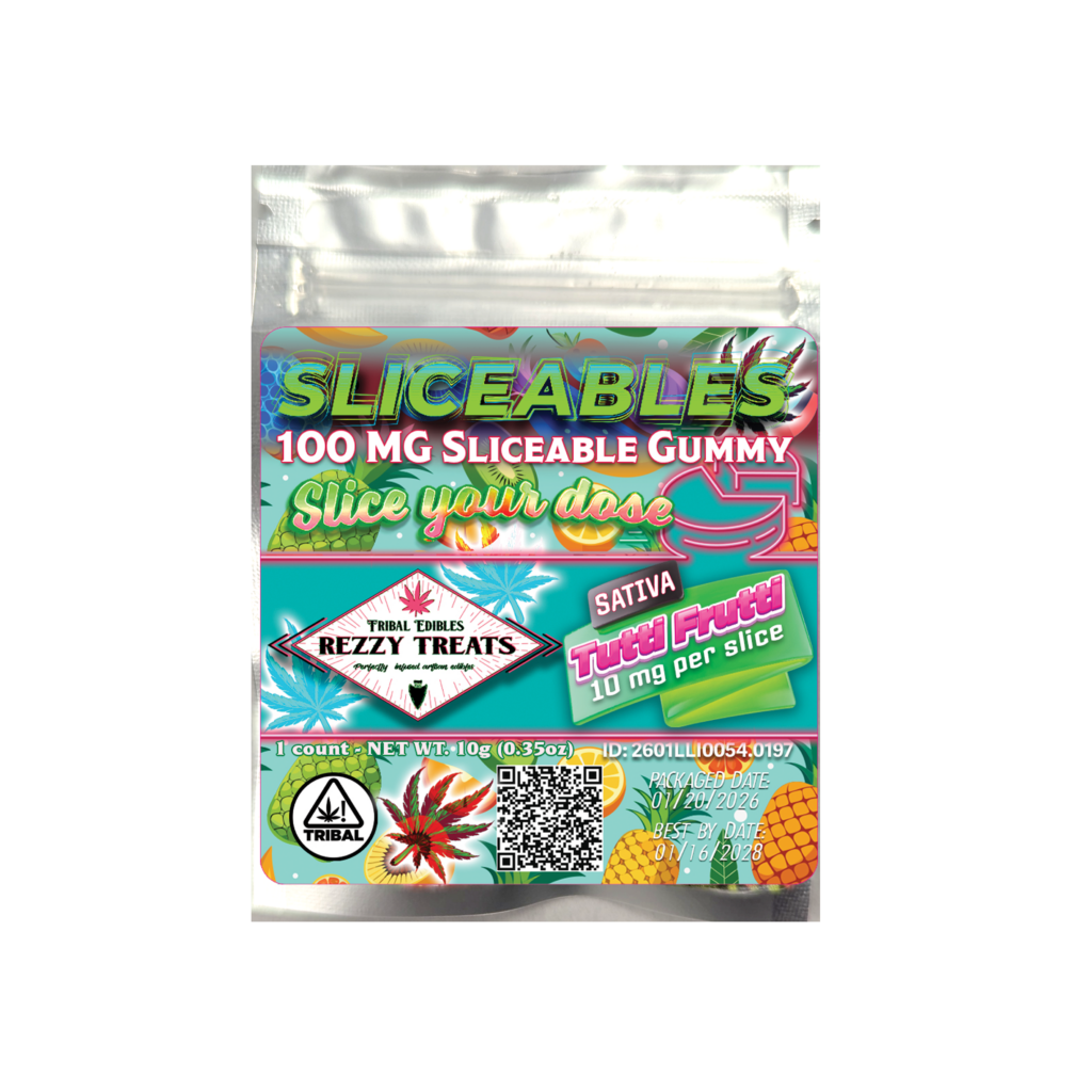 TUTTI FRUTTI SLICEABLE 100mg GUMMY SINGLE PACK (SATIVA)