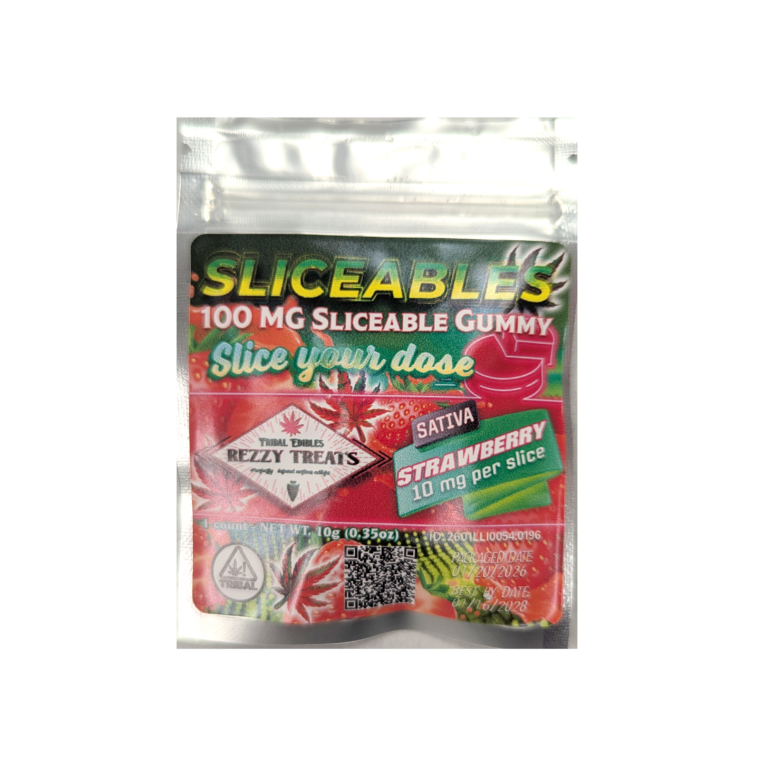 STRAWBERRY SLICEABLE 100mg GUMMY SINGLE PACK (SATIVA)