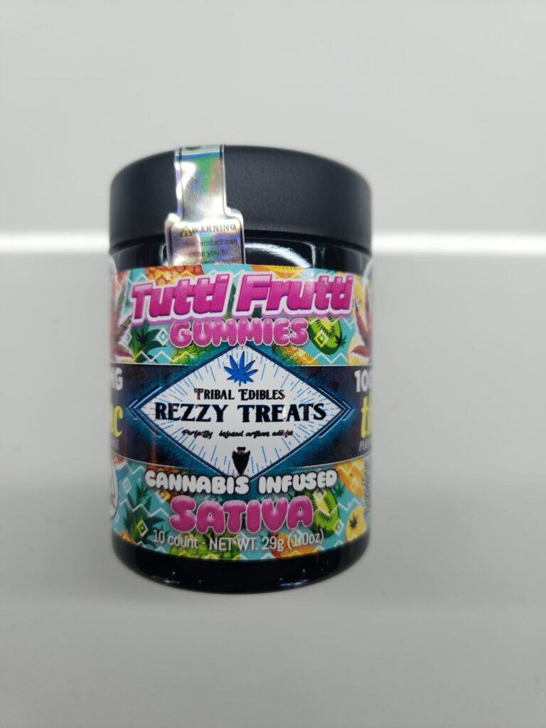 TUTTI FRUTTI REZZY TREATS 100mg GUMMIES (SATIVA)