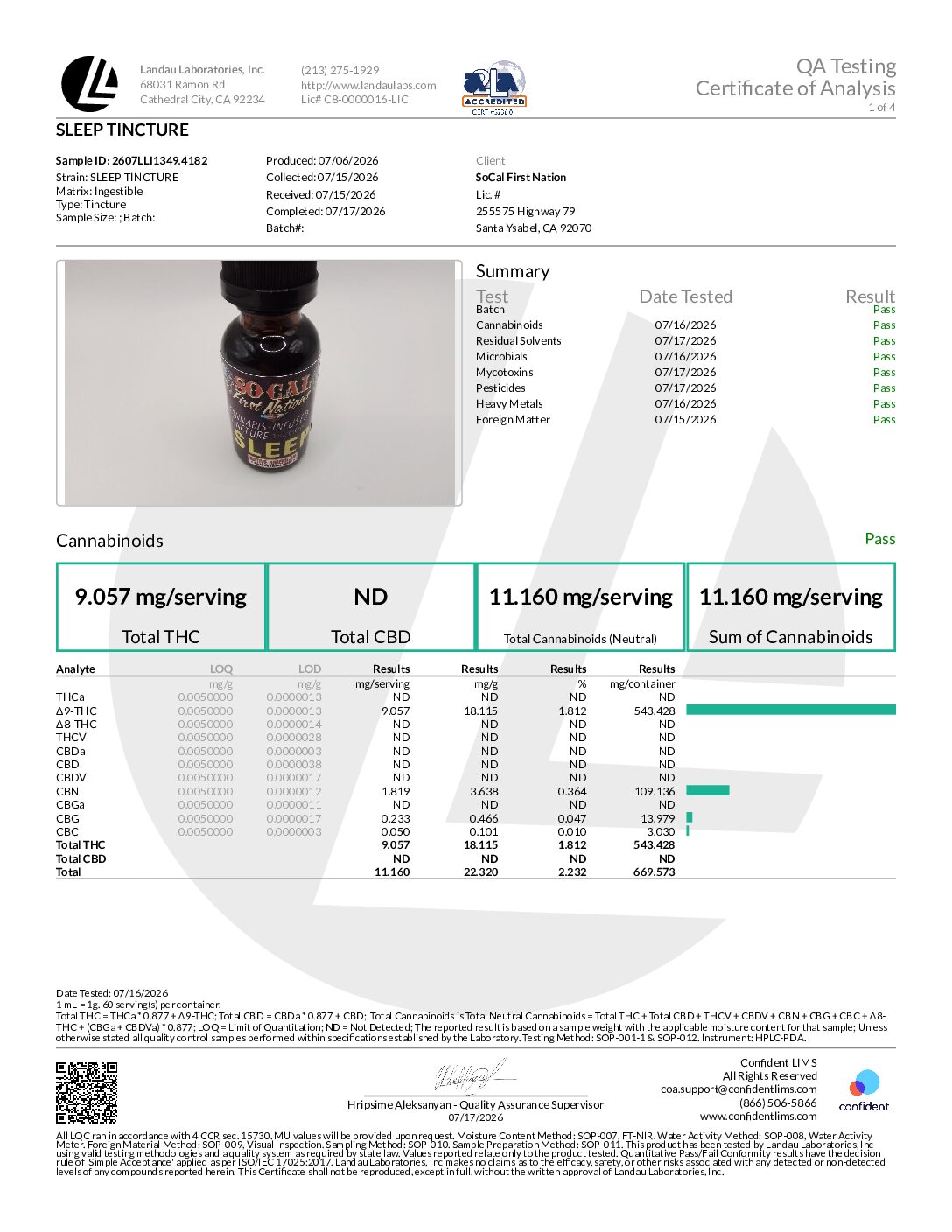 SOCAL HIGH THC TINCTURE – SLEEP